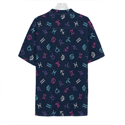 Colorful Zodiac Symbols Pattern Print Hawaiian Shirt