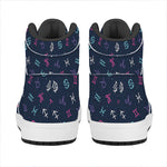 Colorful Zodiac Symbols Pattern Print High Top Leather Sneakers