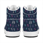 Colorful Zodiac Symbols Pattern Print High Top Leather Sneakers