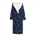 Colorful Zodiac Symbols Pattern Print Hooded Bathrobe