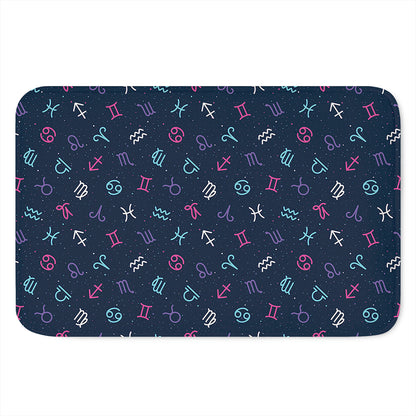 Colorful Zodiac Symbols Pattern Print Indoor Door Mat