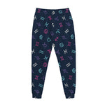 Colorful Zodiac Symbols Pattern Print Jogger Pants