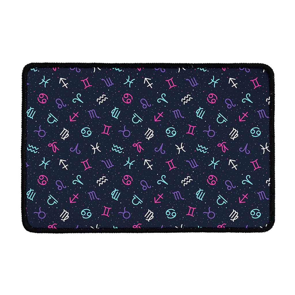 Colorful Zodiac Symbols Pattern Print Kitchen Mat