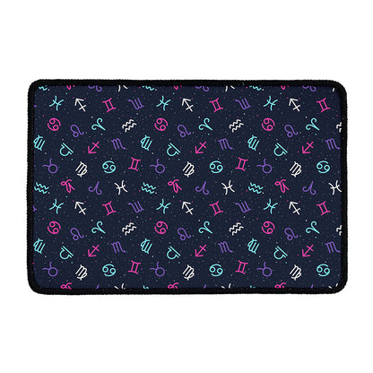 Colorful Zodiac Symbols Pattern Print Kitchen Mat