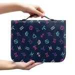 Colorful Zodiac Symbols Pattern Print Leather Bible Cover
