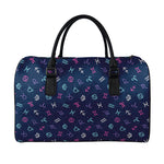 Colorful Zodiac Symbols Pattern Print Leather Duffle Bag