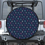 Colorful Zodiac Symbols Pattern Print Leather Spare Tire Cover