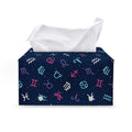 Colorful Zodiac Symbols Pattern Print Leather Tissue Box Cover