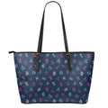 Colorful Zodiac Symbols Pattern Print Leather Tote Bag With Zipper