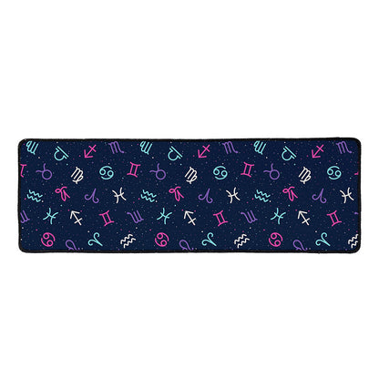 Colorful Zodiac Symbols Pattern Print Long Kitchen Mat