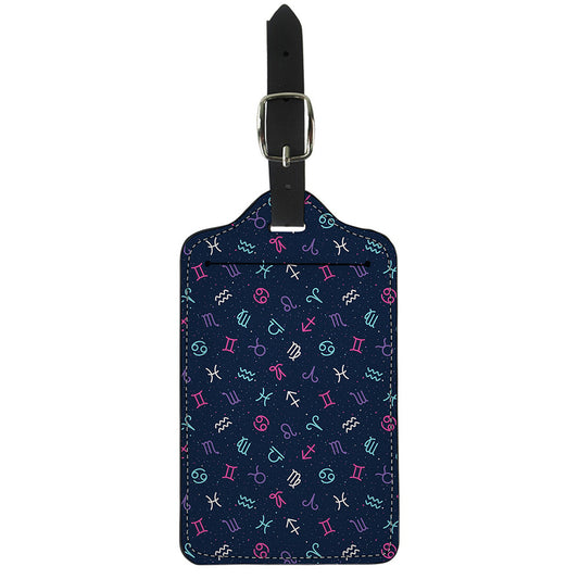 Colorful Zodiac Symbols Pattern Print Luggage Tag