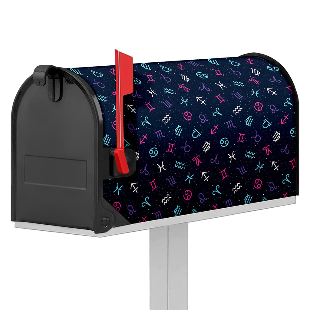 Colorful Zodiac Symbols Pattern Print Mailbox Cover