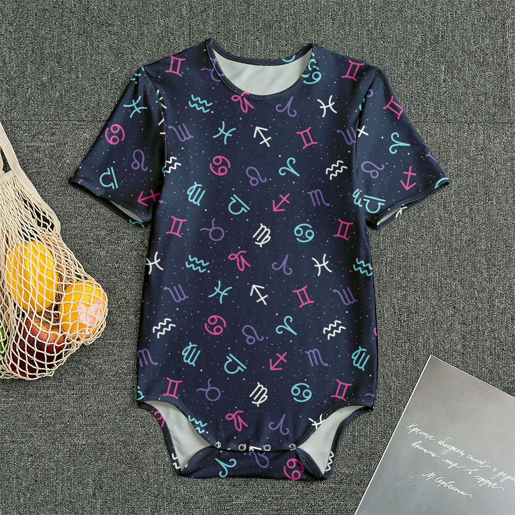 Colorful Zodiac Symbols Pattern Print Men's Bodysuit