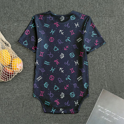 Colorful Zodiac Symbols Pattern Print Men's Bodysuit