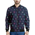 Colorful Zodiac Symbols Pattern Print Men's Bomber Jacket