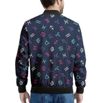 Colorful Zodiac Symbols Pattern Print Men's Bomber Jacket