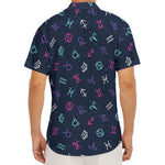 Colorful Zodiac Symbols Pattern Print Men's Deep V-Neck Shirt