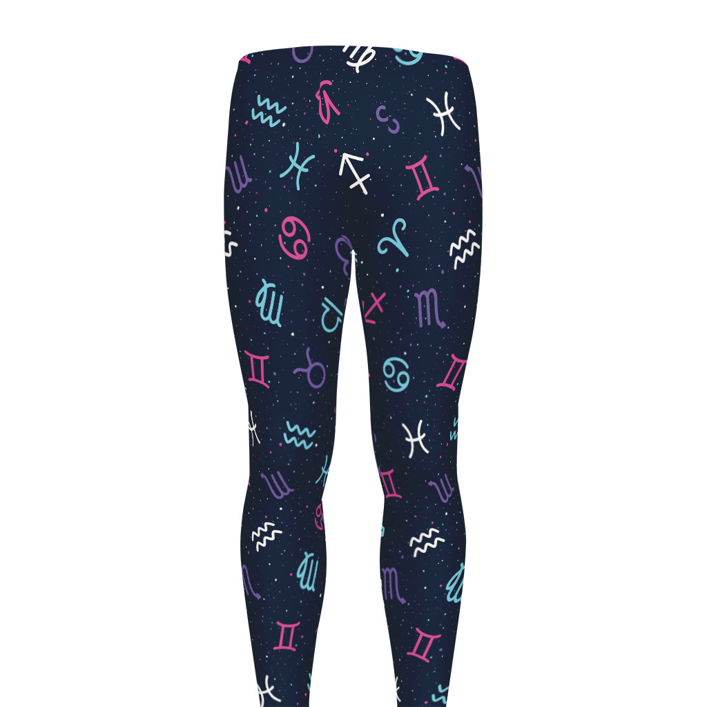 Colorful Zodiac Symbols Pattern Print Men's leggings
