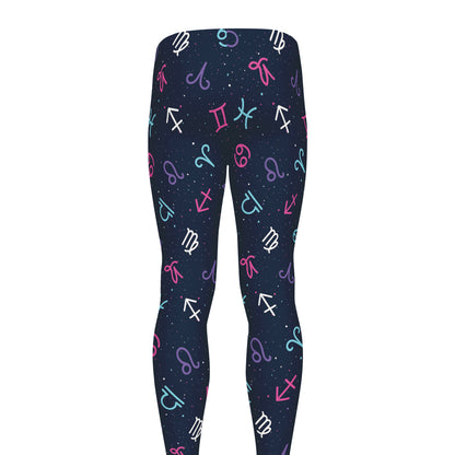 Colorful Zodiac Symbols Pattern Print Men's leggings
