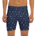 Colorful Zodiac Symbols Pattern Print Men's Long Boxer Briefs