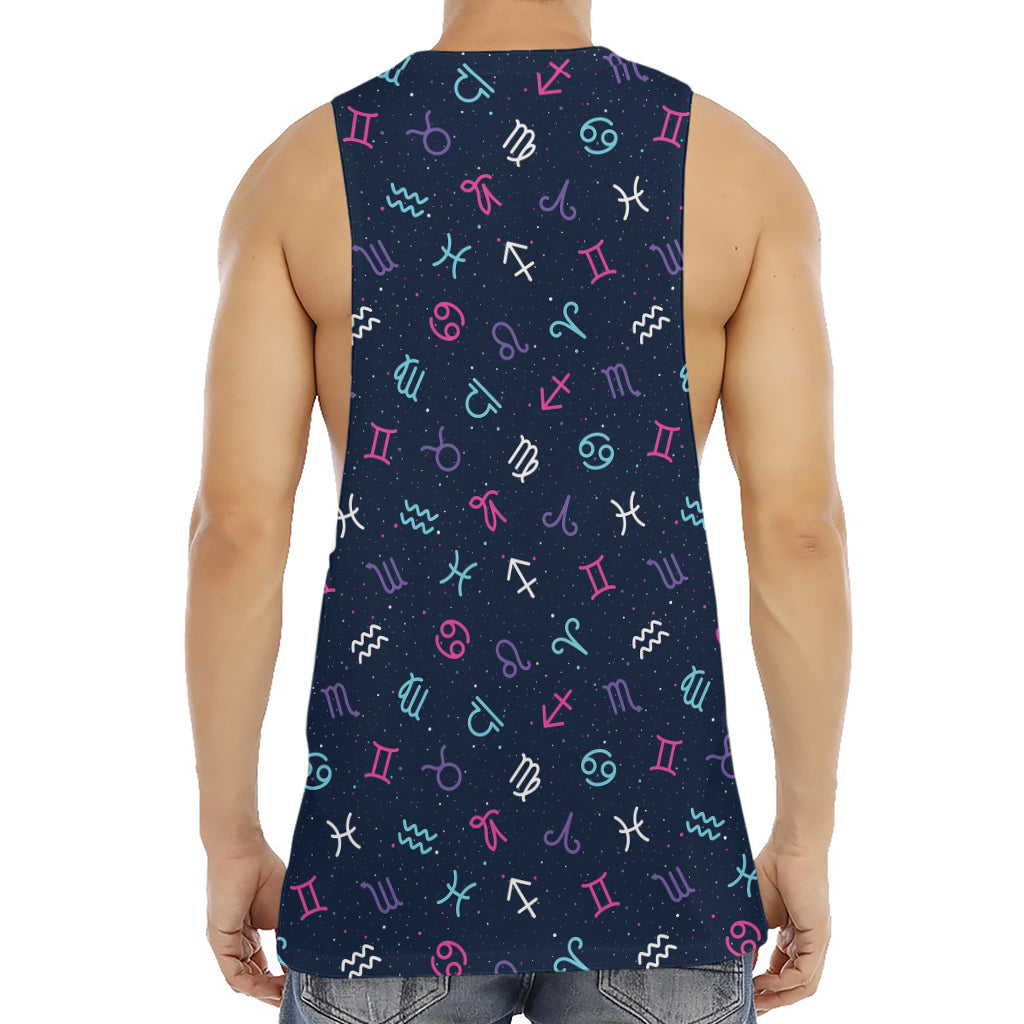 Colorful Zodiac Symbols Pattern Print Men's Muscle Tank Top
