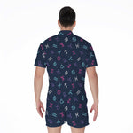 Colorful Zodiac Symbols Pattern Print Men's Rompers