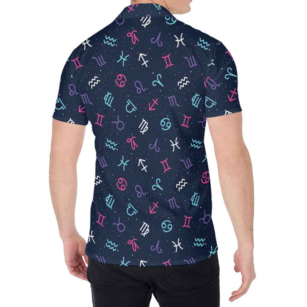 Colorful Zodiac Symbols Pattern Print Men's Shirt