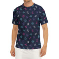 Colorful Zodiac Symbols Pattern Print Men's Short Sleeve Rash Guard