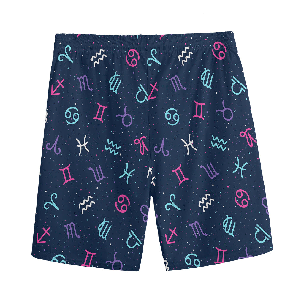 Colorful Zodiac Symbols Pattern Print Men's Sports Shorts