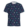 Colorful Zodiac Symbols Pattern Print Men's Athletic T-Shirt