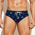 Colorful Zodiac Symbols Pattern Print Men's Swim Briefs