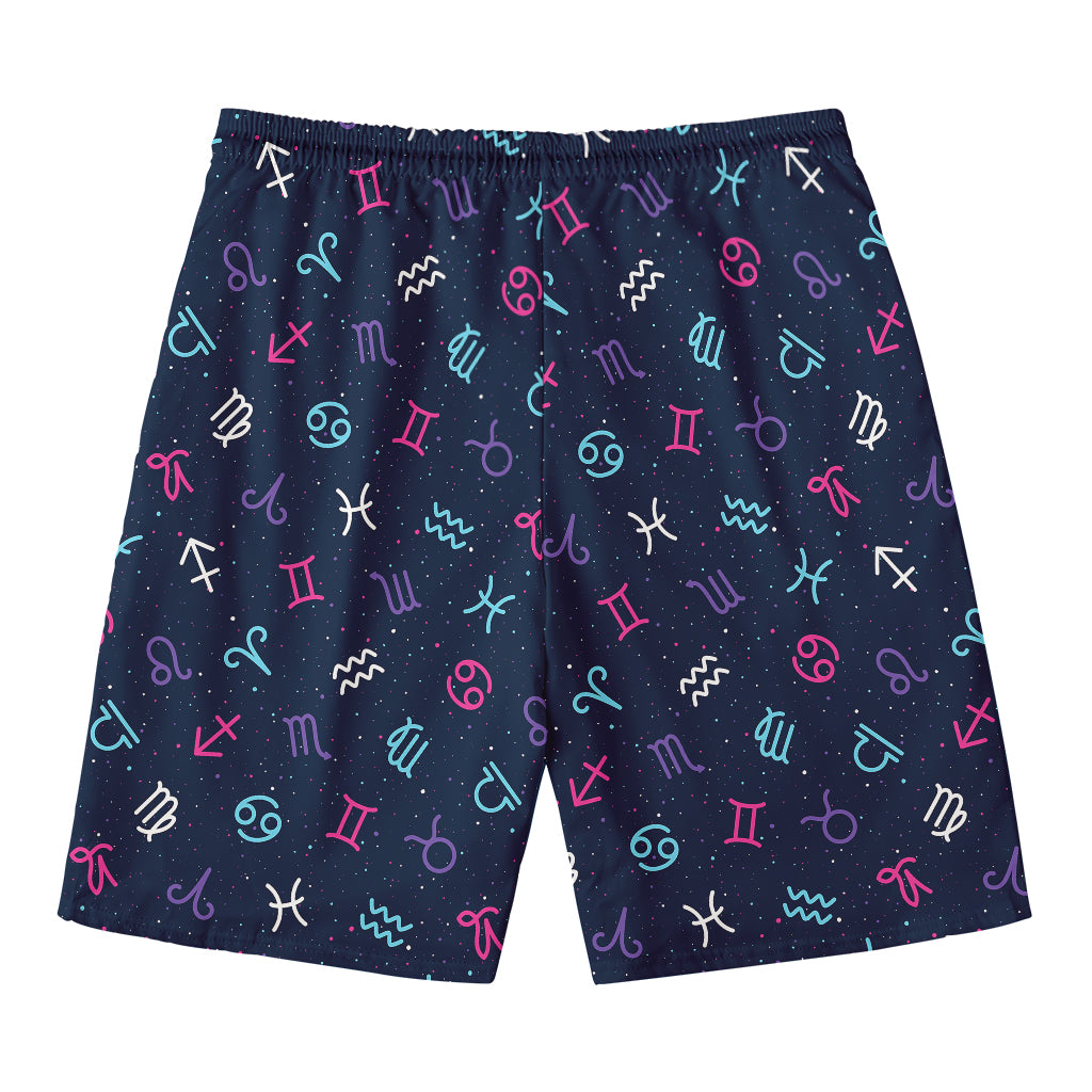 Colorful Zodiac Symbols Pattern Print Men's Swim Trunks