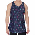 Colorful Zodiac Symbols Pattern Print Men's Velvet Tank Top