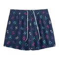 Colorful Zodiac Symbols Pattern Print Mesh Shorts