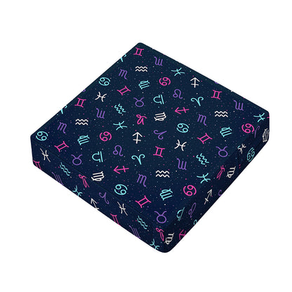 Colorful Zodiac Symbols Pattern Print Outdoor Seat Cushion Cover