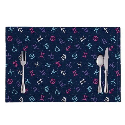 Colorful Zodiac Symbols Pattern Print Placemat