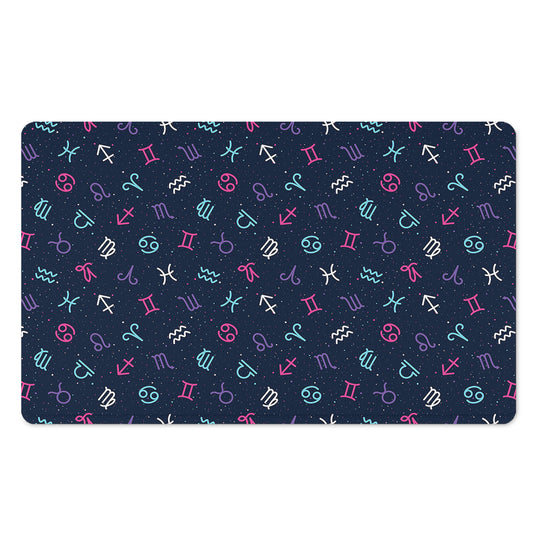 Colorful Zodiac Symbols Pattern Print Polyester Doormat
