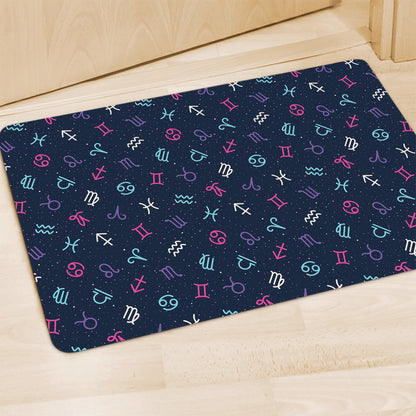 Colorful Zodiac Symbols Pattern Print Polyester Doormat
