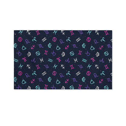 Colorful Zodiac Symbols Pattern Print Polyester Flag