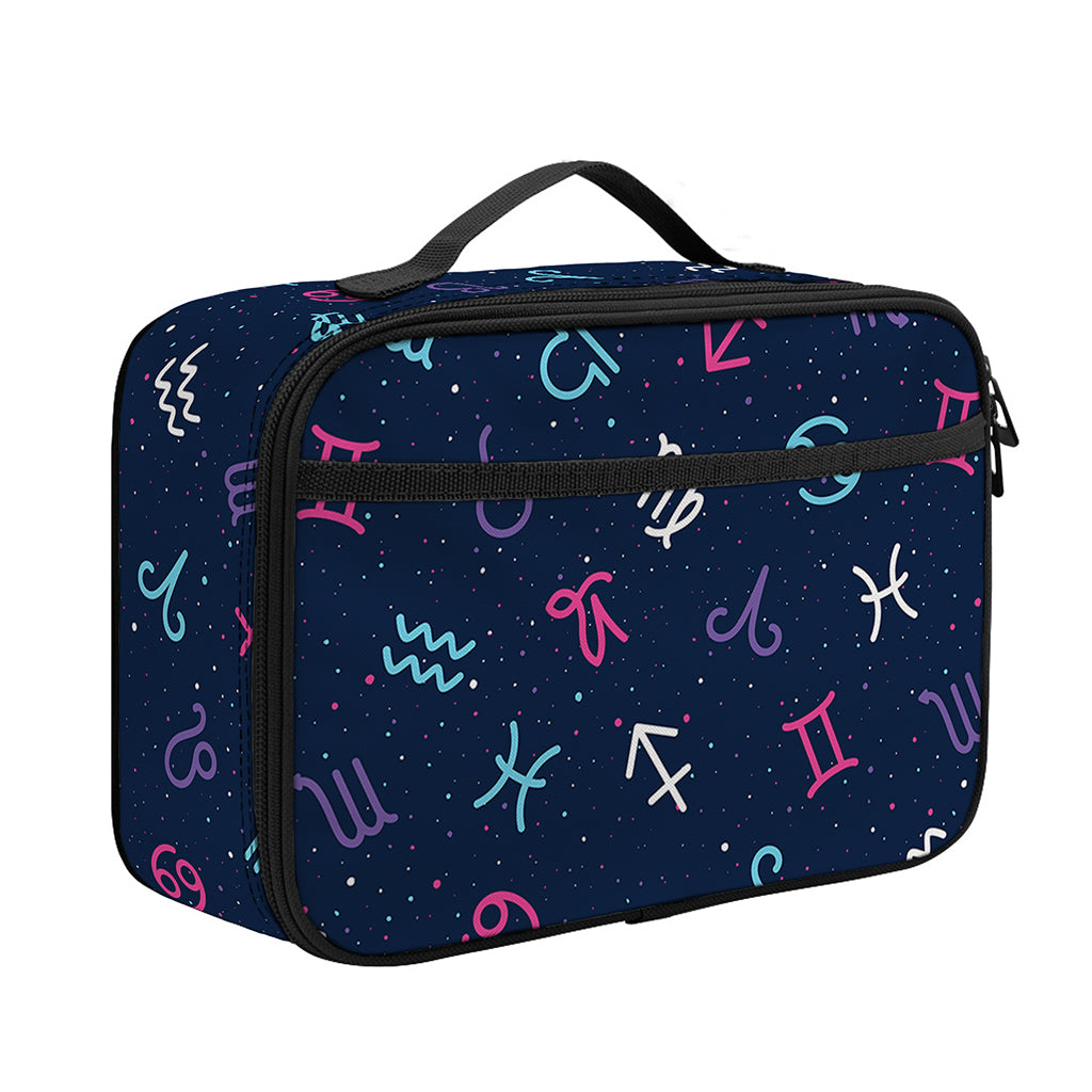 Colorful Zodiac Symbols Pattern Print Portable Lunch Bag