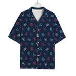 Colorful Zodiac Symbols Pattern Print Rayon Hawaiian Shirt