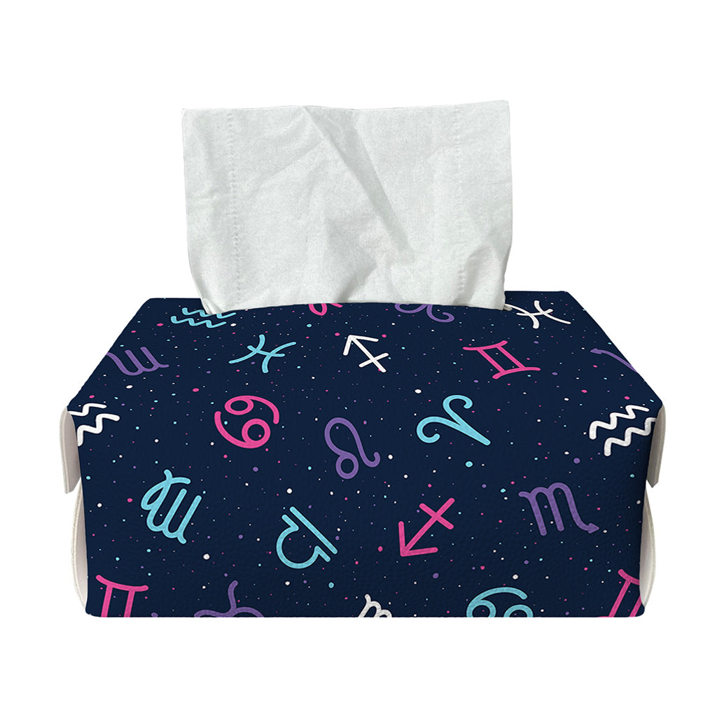 Colorful Zodiac Symbols Pattern Print Rectangle Tissue Box Cover