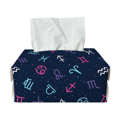 Colorful Zodiac Symbols Pattern Print Rectangle Tissue Box Cover