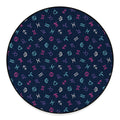 Colorful Zodiac Symbols Pattern Print Round Floor Mat