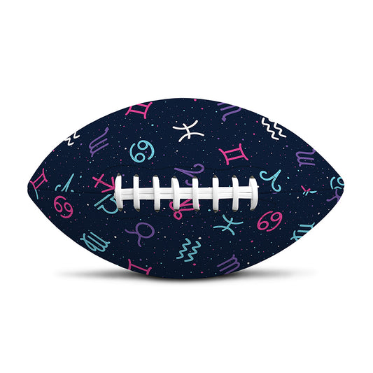 Colorful Zodiac Symbols Pattern Print Rugby Ball