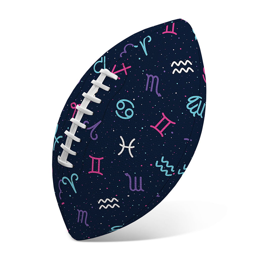 Colorful Zodiac Symbols Pattern Print Rugby Ball