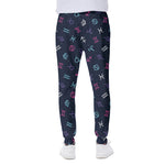 Colorful Zodiac Symbols Pattern Print Scuba Joggers
