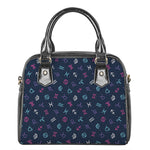 Colorful Zodiac Symbols Pattern Print Shoulder Handbag