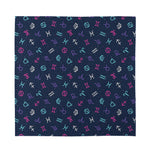 Colorful Zodiac Symbols Pattern Print Silk Bandana