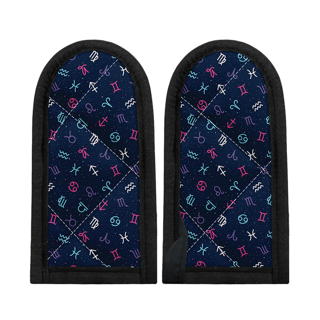 Colorful Zodiac Symbols Pattern Print Skillet Handle Cover